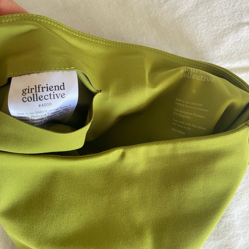 Girlfriend Collective Compressive High Rise Leggings Ivy Green Lime Chartreuse S - Picture 8 of 12
